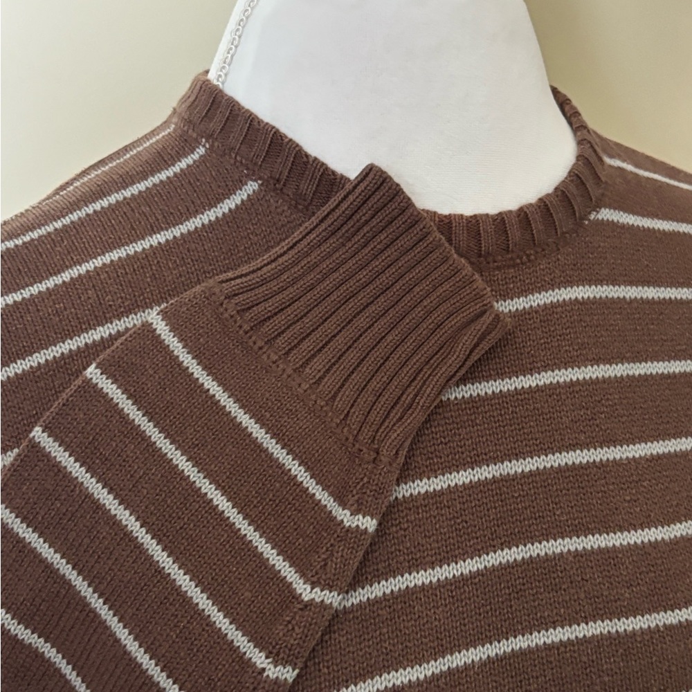 Aeropostale Brown Striped Crewneck Sweater Size Small - Picture 5 of 8
